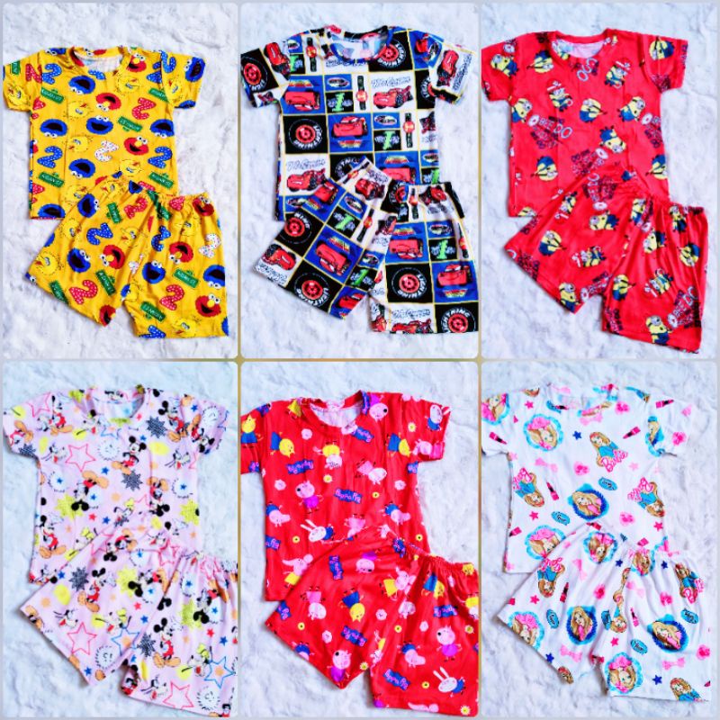 Baby Boys & Girl's Soft Cotton Printed Half Sleeve t-Shirt and Shorts Pants, Night Suit | Assorted Print | Pack of 6