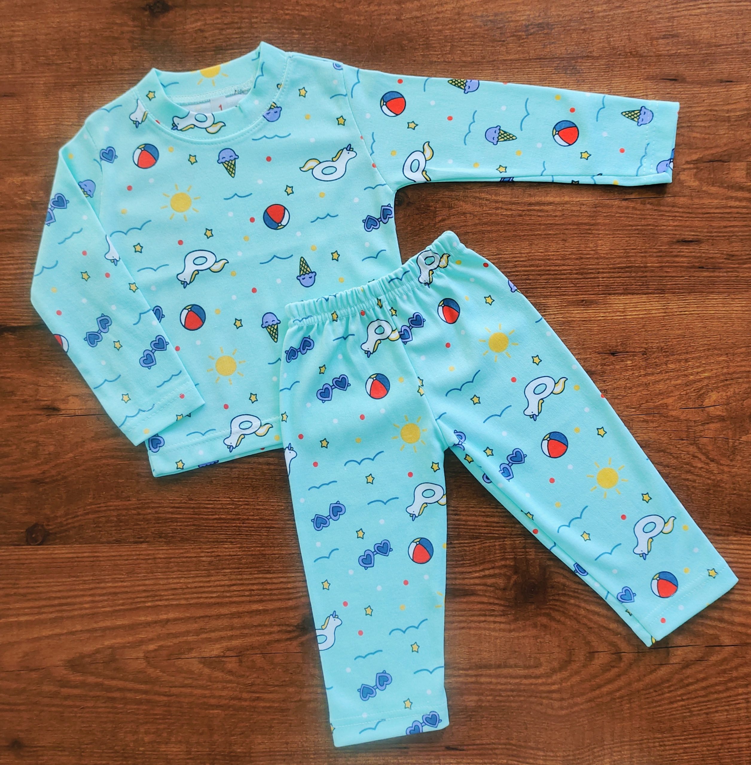 HuggleBug 100% Cotton Muslin Night Suit for Baby Boys & Girls (6-9 Months) | Soft Full Sleeve Shirt & Pajama Set