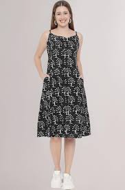 Indietoga Women's Hand Block Printed Sustainable Pure Cotton Dress (Small to Plus Sizes 7XL)
