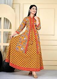 DSS FASHION Women Printed Cotton Rayon Blend Anarkali Kurta