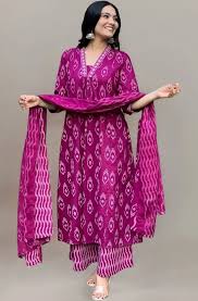 Alvami Women Anarkali Kurta and Pant Set with Dupatta