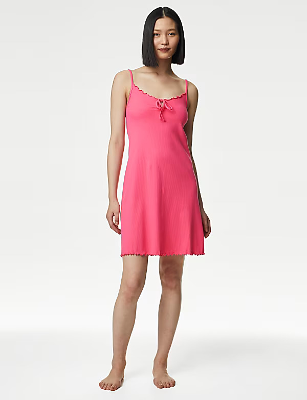 Marks & Spencer Women's Cotton Mid Thigh Length Modern Regular Night Shirt