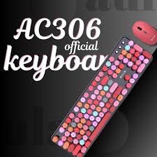 Aula AC306 Wireless Retro Keyboard & 1600 DPI Mouse Combo
