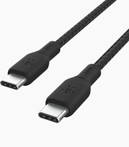 Belkin USB-C to USB-C Braided Cable - 6.6ft (2M), 100W PD Fast Charge & Sync