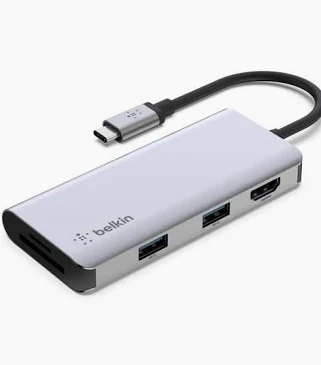 Belkin 5-in-1 USB C Hub: 4K HDMI, USB 3.1 & Card Reader Dock