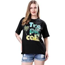Alonge Women's Regular Fit Foil Graphic Tee