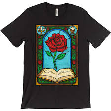 Fifth Sun Beauty and The Beast Women's Stained Glass Scoop Neck T-Shirt