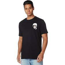 Karl Lagerfeld Paris Reflective T, Karl Character with Headphones Short Sleeve Crew Neck Menâ€™s Shirt