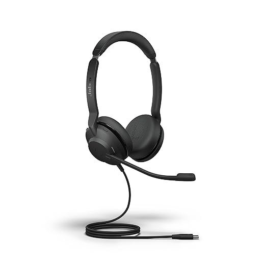 Jabra Evolve2 30 Se On Ear Wired Stereo Noise-Cancelling Headset-Features 2-Mic Call Technology & Usb-C Cable-Works With All Leading Unified Communications Platforms Such As Zoom & Google Meet-Black