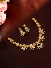 Aishani gold necklace set (Green)