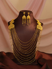 Rajlaxmi Long gold necklace set