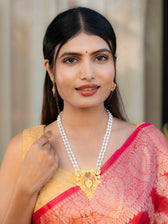 Triveni Long Gold Necklace set - Image 3
