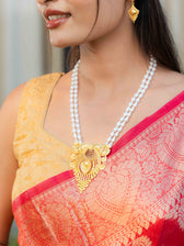 Triveni Long Gold Necklace set - Image 4