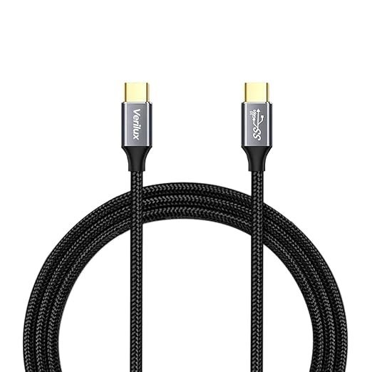 Verilux® C Type Cable Fast Charging 100W 10Ft/3m Fast Charging USB C Cable USB 3.1 Gen 2 10Gbps Data Transfer Supports 4K HD Video Output Thunderbolt 3 Compatible with MacBook Pro/Air, Hub(Black)