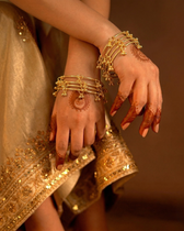 Kashmiri Gold Plated Bangle (Set Of 8) - Image 4