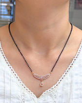 Kimaya Rose Gold Full black Beads Mangalsutra - Image 2