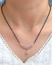 Kimaya Rose Gold Full black Beads Mangalsutra - Image 3