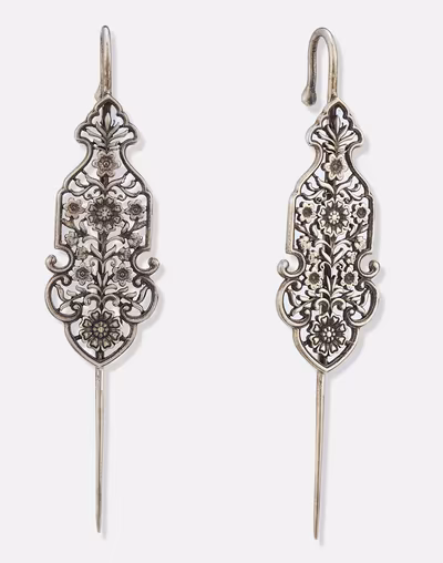 Silver Ear Pin Earrings - Image 2