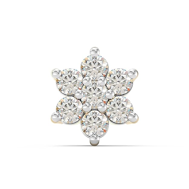 U ARE 925 Sterling Silver 18K Gold Plated Floral Radiance Nose Pin for Women and Girls | With Certificate of Authenticity and 925 Stamp - Image 3