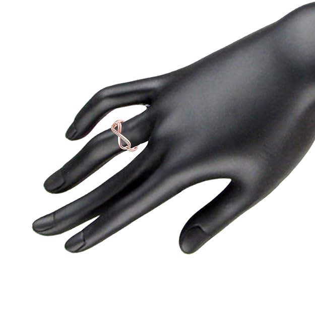 Om Jewells Rose Gold Plated Illuminating Adjustable Infinity Love Finger Ring For Girls And Women FR1000922