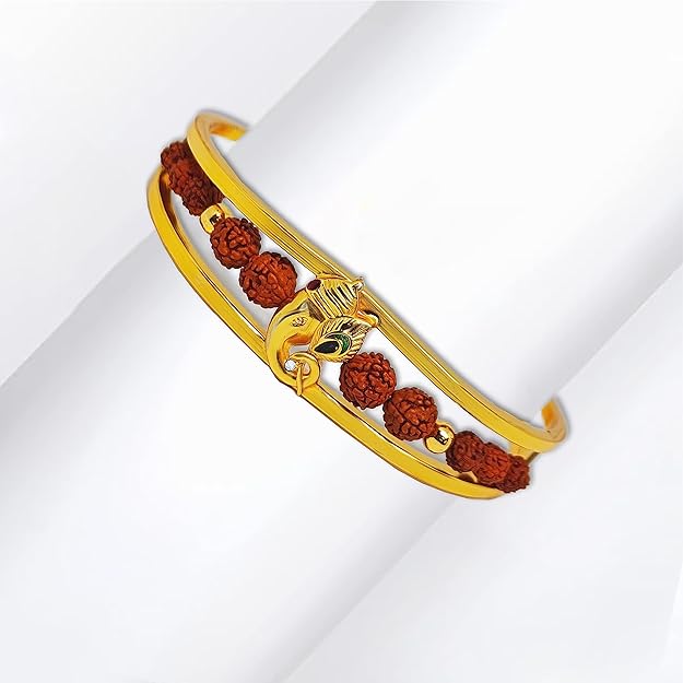 Comet Busters Ganesh Ji Artificial Gold Kada Bracelet For Men (KadaO06) - Image 3