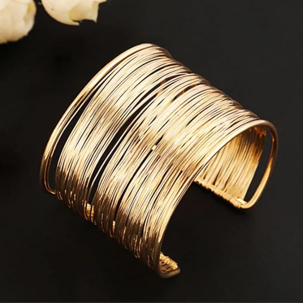 Shining Diva Fashion Non Precious Metal Gold Plated Stylish Kada Bangle Cuff Bracelet for Women