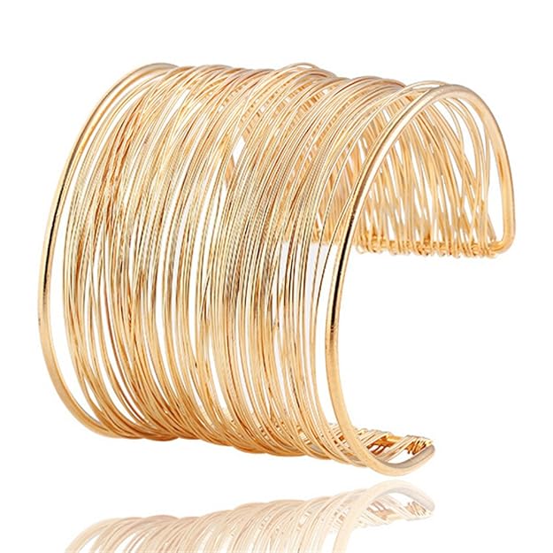 Shining Diva Fashion Non Precious Metal Gold Plated Stylish Kada Bangle Cuff Bracelet for Women - Image 2