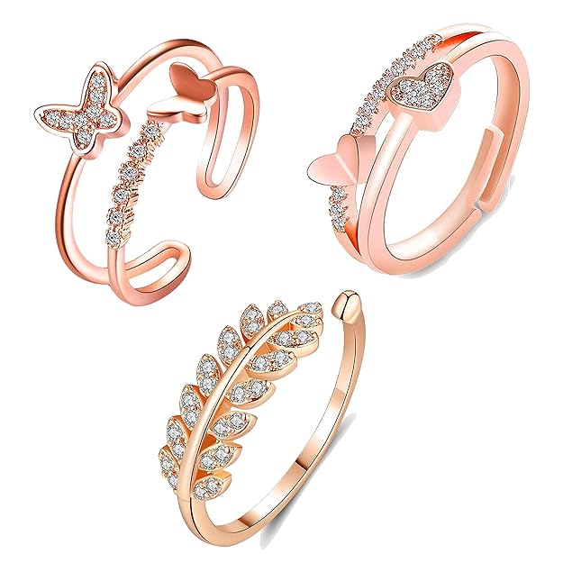 Fashion Frill Delicate Hug Silver Ring For Women I AM Enough Love Adjustable Finger Rings For Women Girls Love Gifts Women's Jewellery Rings Combo - Image 3