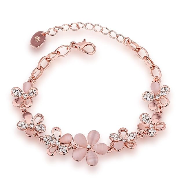 YouBella Jewellery Bracelets for Women Stylish Rose Gold Plated Crystal Bracelet Bangle Jewellery for Girls and Women - Image 2