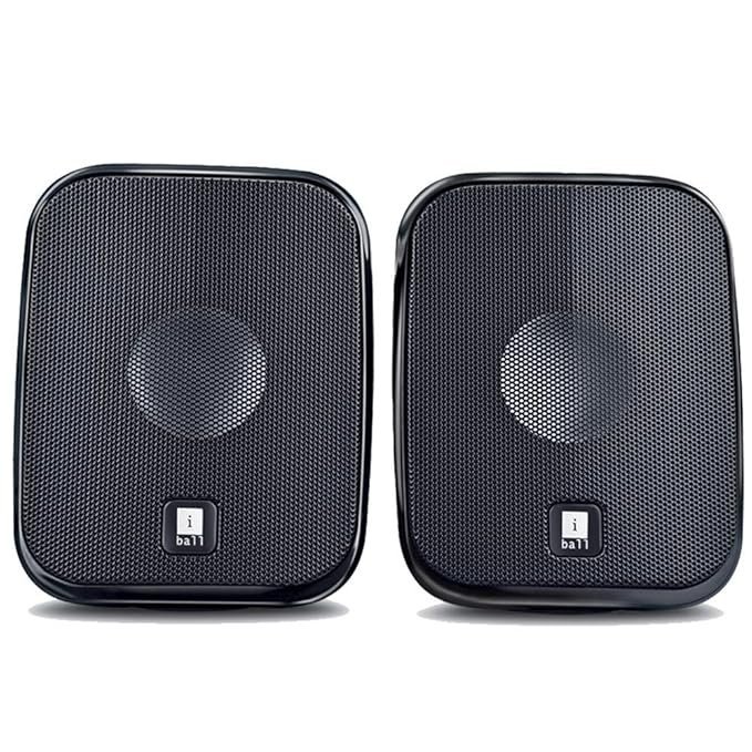 iBall Decor 9-2.0 USB Powered Computer Multimedia Speakers with in-line Volume Controller, Black d-3
