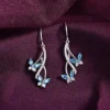 Sterling Silver Butterfly Pendant Earring - Image 3