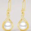 Sterling Silver Esin Real Pearl Pendant Earrings Chain Necklace Jewellery Set - Image 2