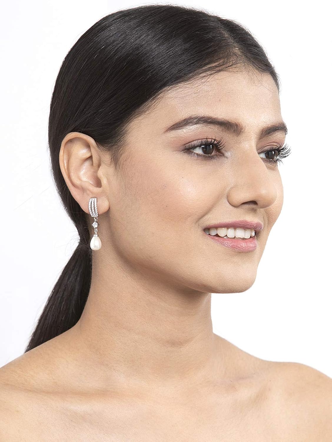 Sterling Silver Leafy Green Necklace Jewellery Set With Earrings - Image 3