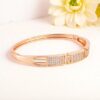 Rose Gold Plated Kada Bracelet with American Diamond for Women And Girls