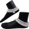 Silver Gola Payal For Women With Jhaalar - Image 2