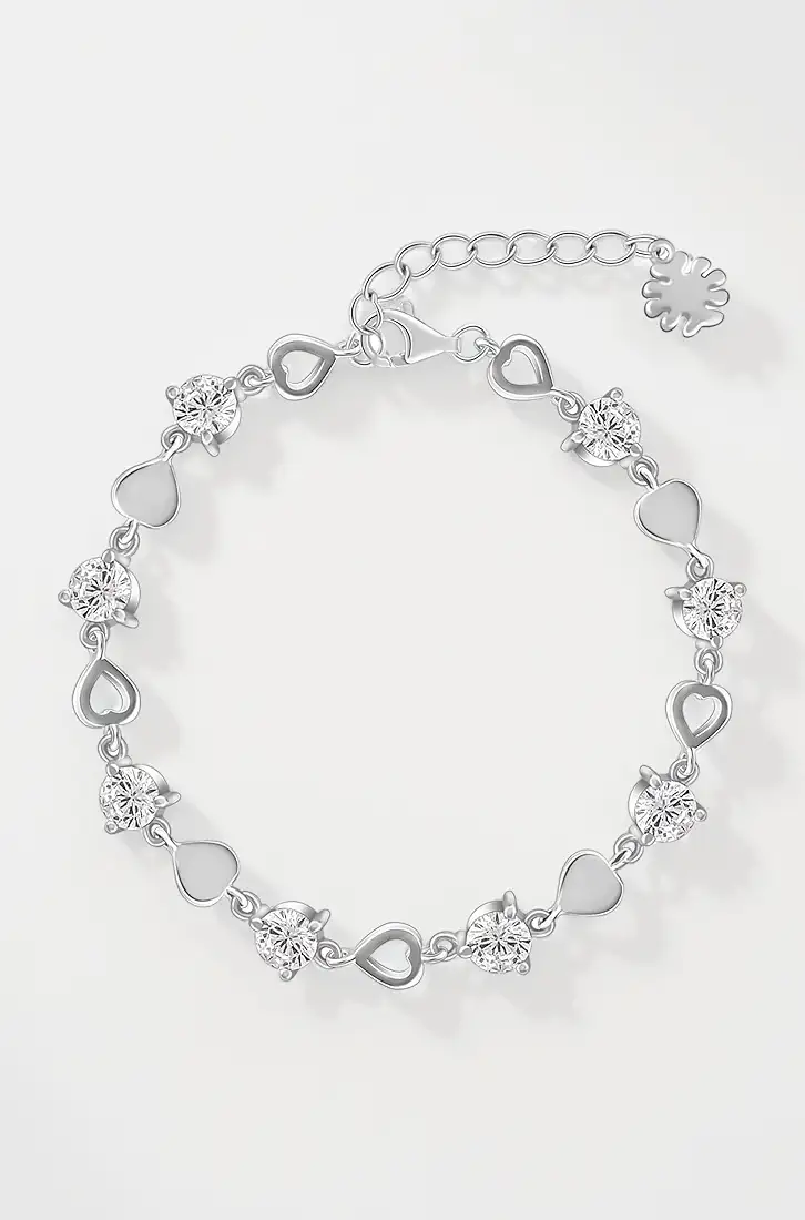 Infinity Shape Cubic Zirconia Diamond Bracelet for Women - Image 3