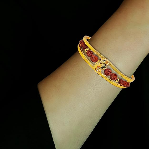 Comet Busters Ganesh Ji Artificial Gold Kada Bracelet For Men (KadaO06) - Image 2