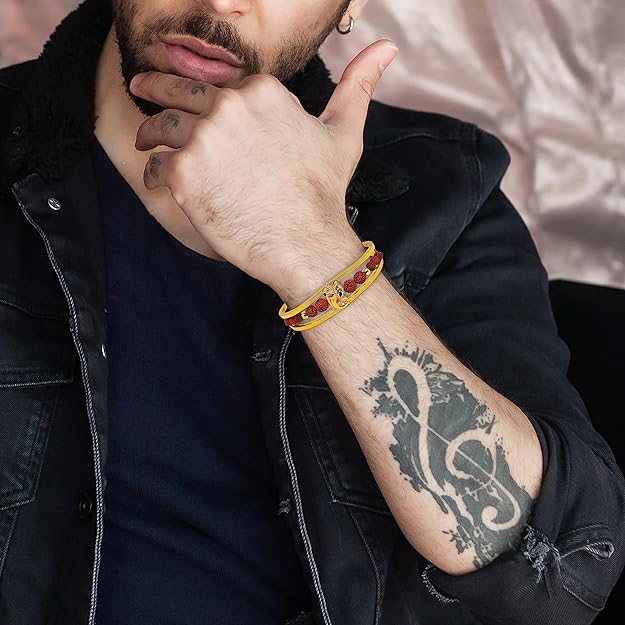 Comet Busters Ganesh Ji Artificial Gold Kada Bracelet For Men (KadaO06) - Image 4