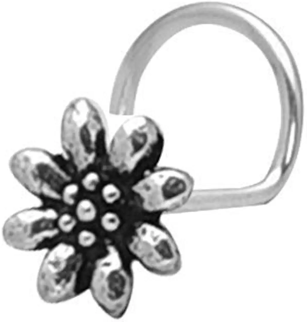sterling Silver Trendy Antique oxidized nose pin - Image 3
