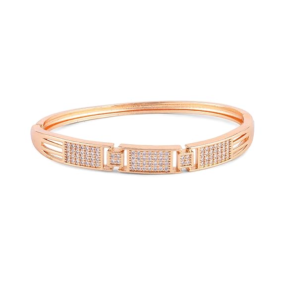 Rose Gold Plated Kada Bracelet with American Diamond for Women And Girls - Image 3