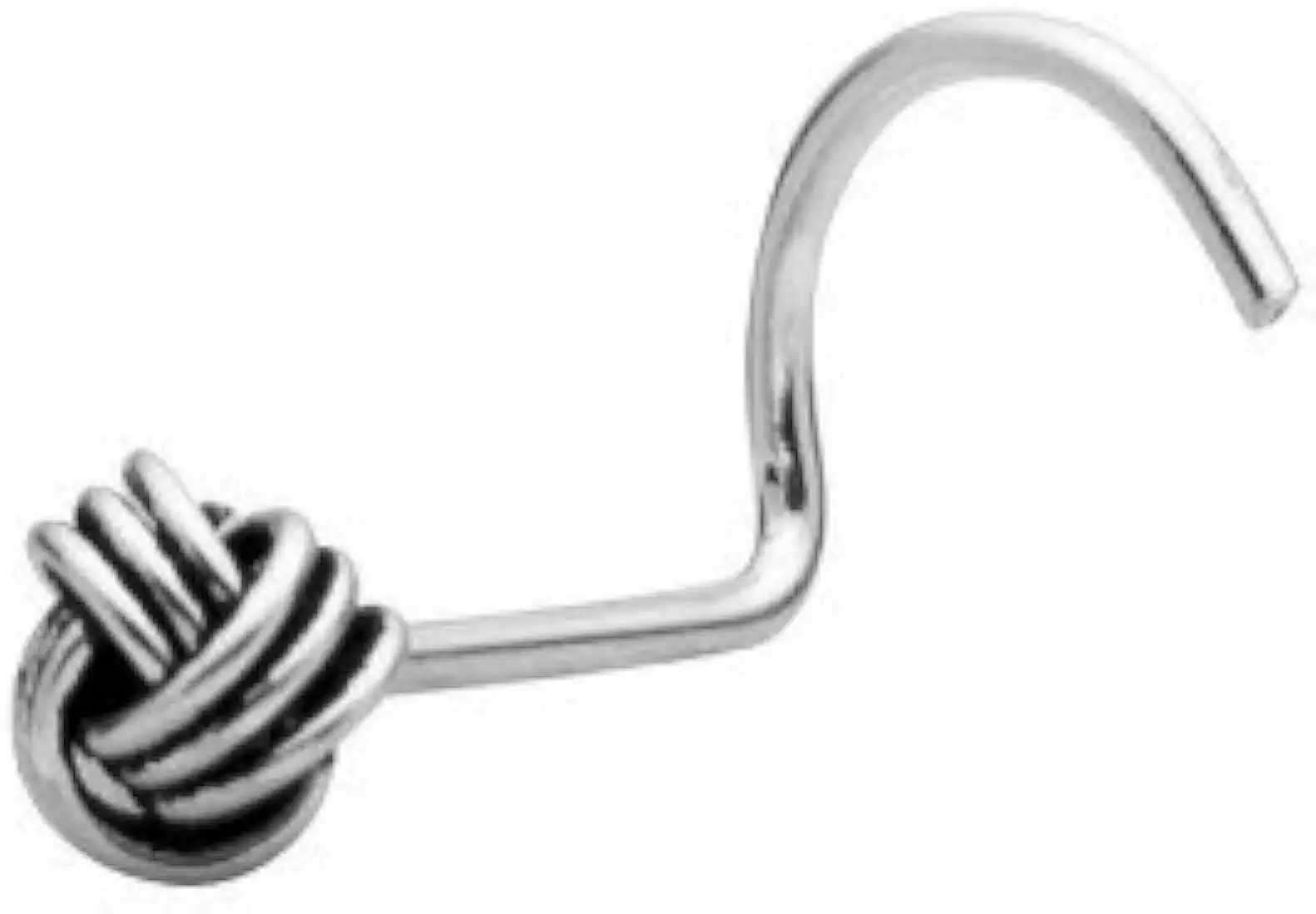 Silver Trendy Antique oxidised nose pin - Image 2