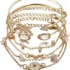 Diva Fashion Latest Stylish Multilayer Gold Plated Bangle Bracelet - Image 2