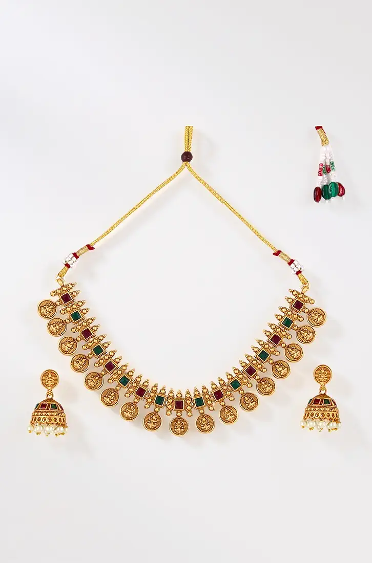 Fashion Frill Necklace Set For Women | Pearls jewellery set - Image 3