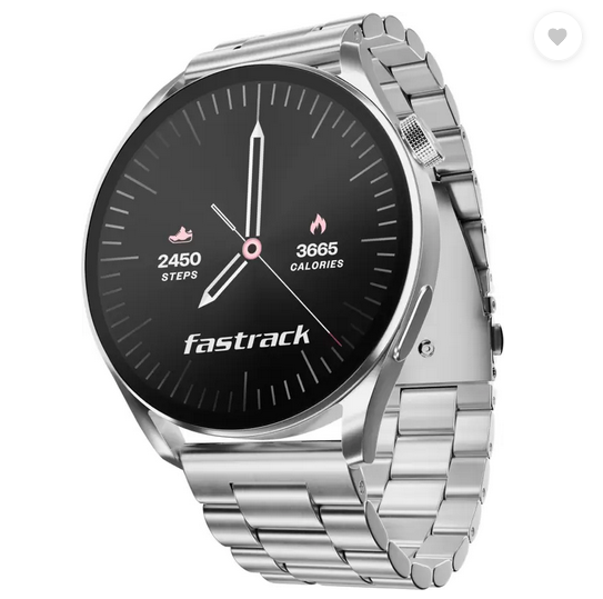 Fastrack Dezire FX1 Luxury Metal with 1.38'' HD Display|Functional Crown|BT Calling|60 Hz Smartwatch  (Steel Strap, Free Size)
