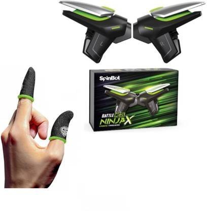 SpinBot BattleMods NinjaX+Gaming Sleeves 1 Pair For BGMI,COD,Free Fire,PUBG Combo Set