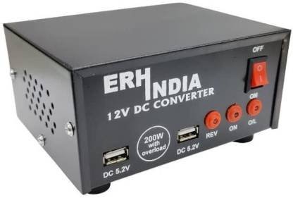 ERHIndia Dc to Ac Dual USB Converter 12v Mini Car Inverter 200 Combo Set??(Black)