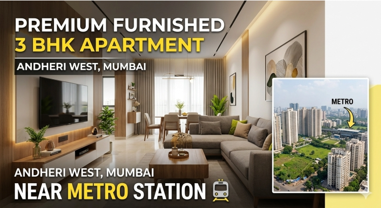 Premium Furnished 3 BHK Apartment in Andheri West Near Metro